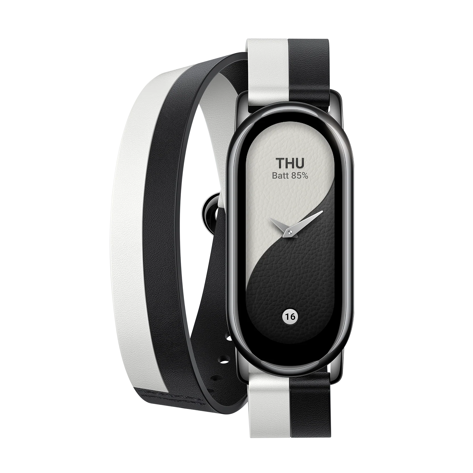 Xiaomi Smart Band 8 Double Wrap Strap Black And White - Image 2