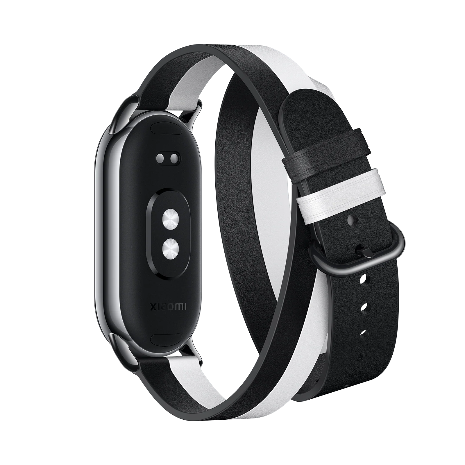 Xiaomi Smart Band 8 Double Wrap Strap Black And White - Image 3